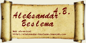 Aleksandar Beslema vizit kartica